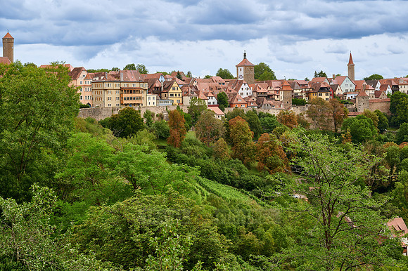 view on the historic town of Rothenburg ob der Tauber