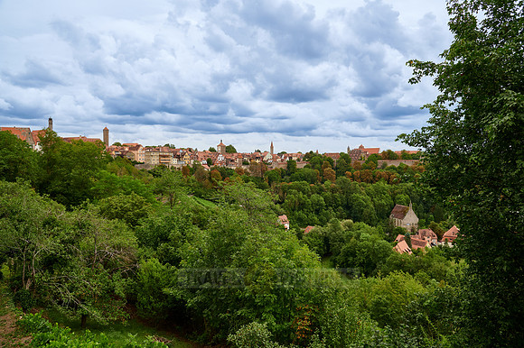 view on the historic town of Rothenburg ob der Tauber