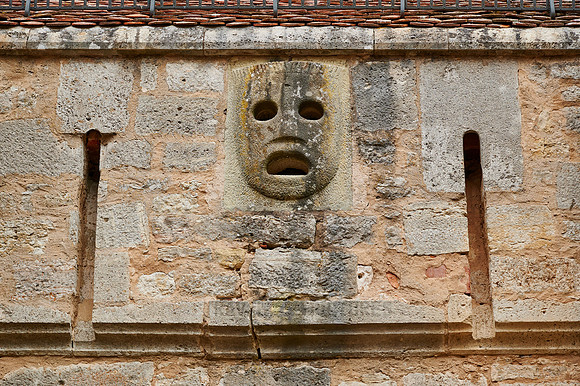 Pitch mask on Burgtor Gate of Rothenburg ob der Tauber