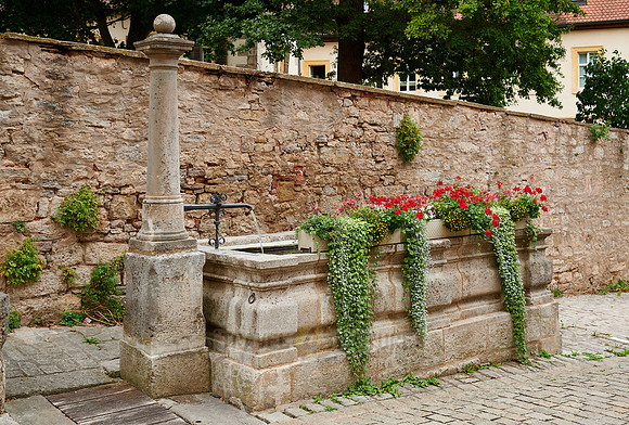 fountain in old town of Rothenburg ob der Tauber