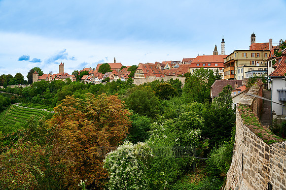 view on the historic town of Rothenburg ob der Tauber