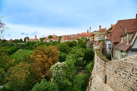 view on the historic town of Rothenburg ob der Tauber