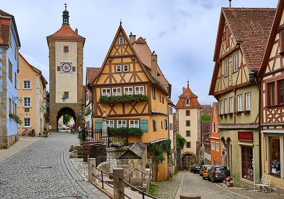 Plönlein with Siebersturm the landmark of Rothenburg ob der Tauber
