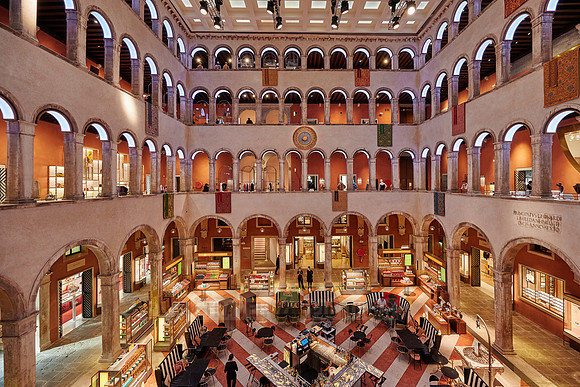 interior shot of Fondaco dei Tedeschi, luxury department store
