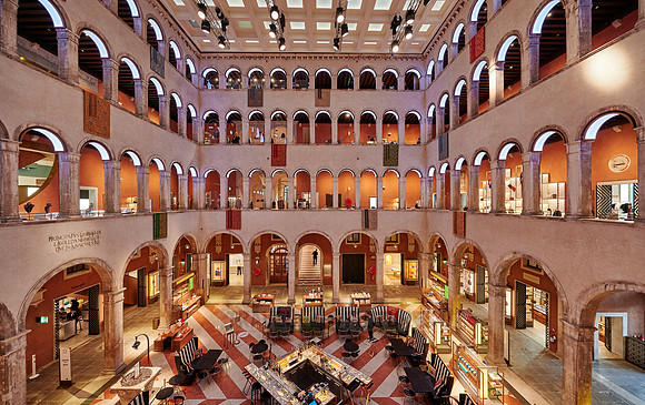 interior shot of Fondaco dei Tedeschi, luxury department store