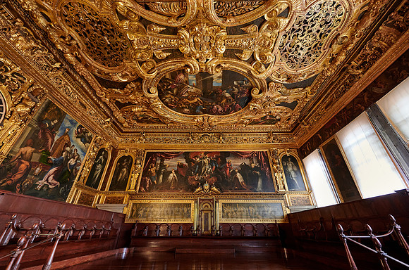 Frescoes and stucco in the Senate Hall, Doge's Palace