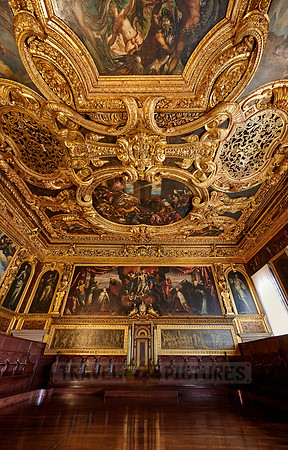 Frescoes and stucco in the Senate Hall, Doge's Palace