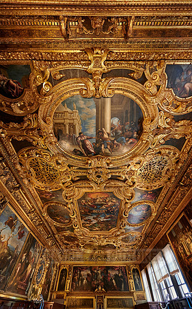 Frescoes and stucco in the Senate Hall, Doge's Palace