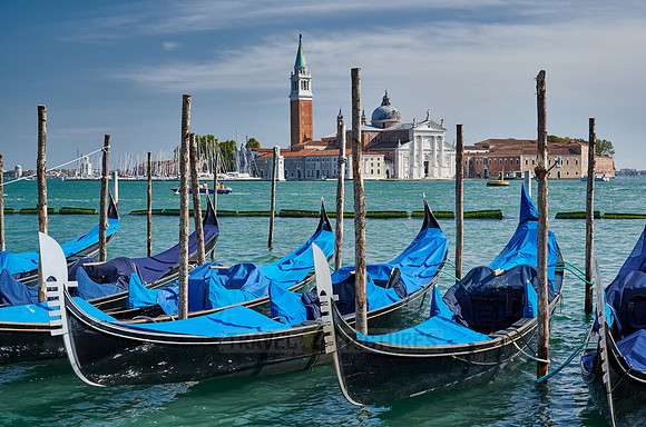 gondolas with San Giorgio Maggiore in the background