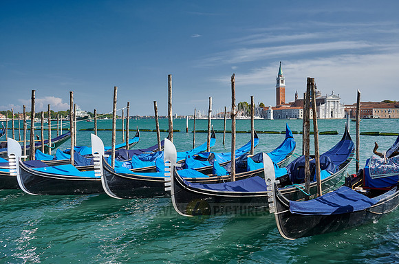 gondolas with San Giorgio Maggiore in the background