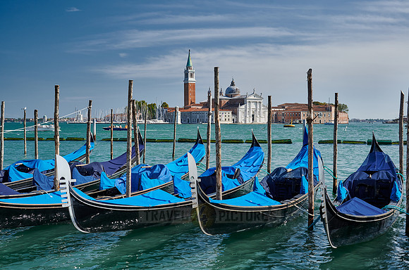 gondolas with San Giorgio Maggiore in the background
