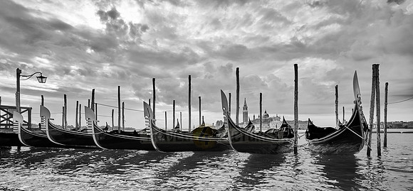 gondolas with San Giorgio Maggiore in the background