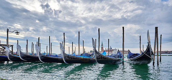 gondolas with San Giorgio Maggiore in the background