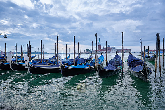 gondolas with San Giorgio Maggiore in the background