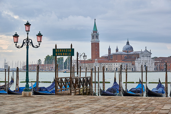 gondolas with San Giorgio Maggiore in the background