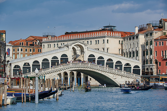 Rialto Bridge seen from boat