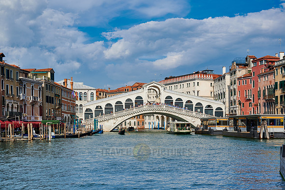 Rialto Bridge seen from boat