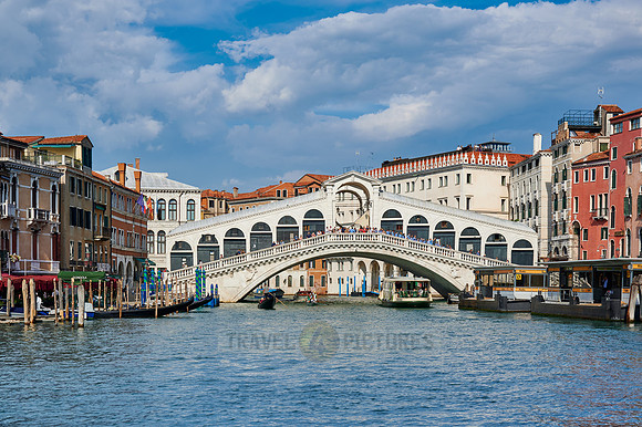 Rialto Bridge seen from boat