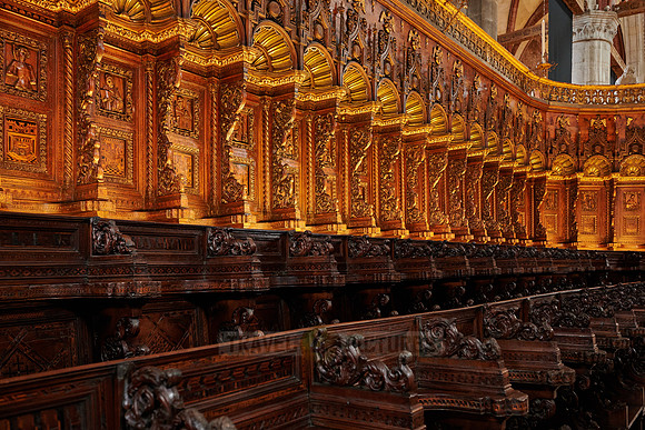 Magnificently carved choir stalls in the Basilica Santa Maria Gloriosa dei Frari