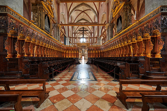 Magnificently carved choir stalls in the Basilica Santa Maria Gloriosa dei Frari