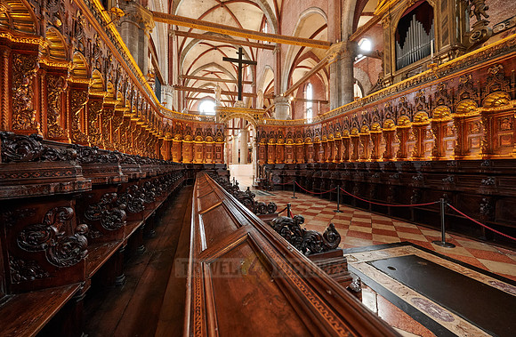 Magnificently carved choir stalls in the Basilica Santa Maria Gloriosa dei Frari