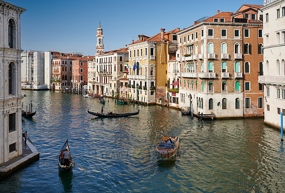 typical Venetian house facades on the Grand Canal