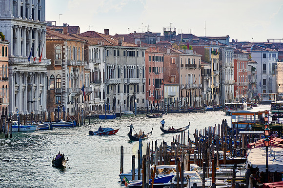 typical Venetian house facades on the Grand Canal