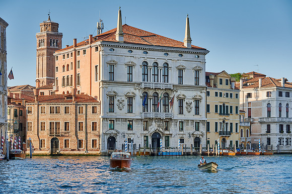 typical Venetian house facades on the Grand Canal