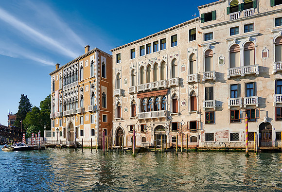 typical Venetian house facades on the Grand Canal