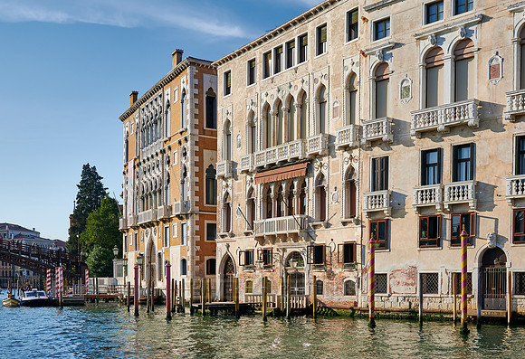 typical Venetian house facades on the Grand Canal