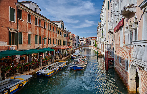 typical small canal and buildings in Venice