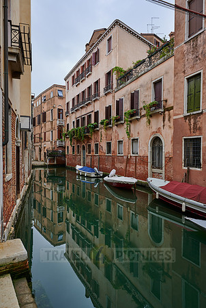 typical small canal and buildings in Venice