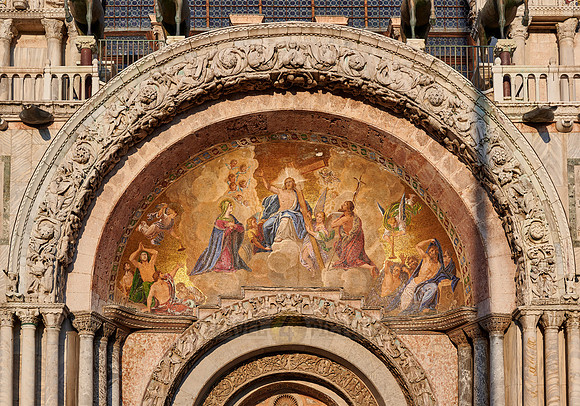 facade detail of St Mark's Basilica or Basilica di San Marco