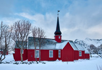red church of Flakstad