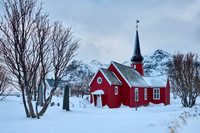 red church of Flakstad