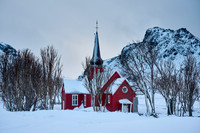 red church of Flakstad