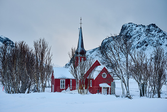 red church of Flakstad