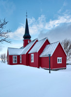 red church of Flakstad