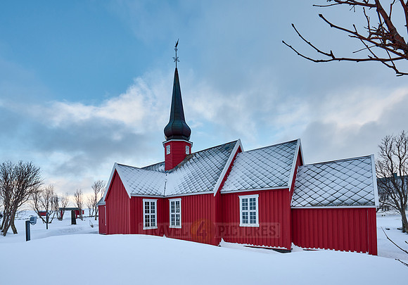 red church of Flakstad