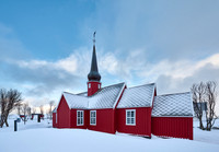 red church of Flakstad