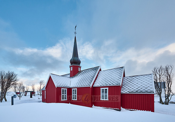 red church of Flakstad