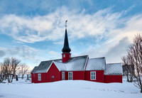 red church of Flakstad