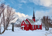 red church of Flakstad