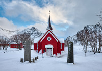 red church of Flakstad