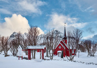 red church of Flakstad