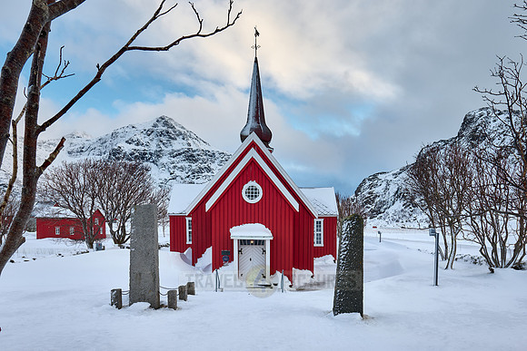 red church of Flakstad
