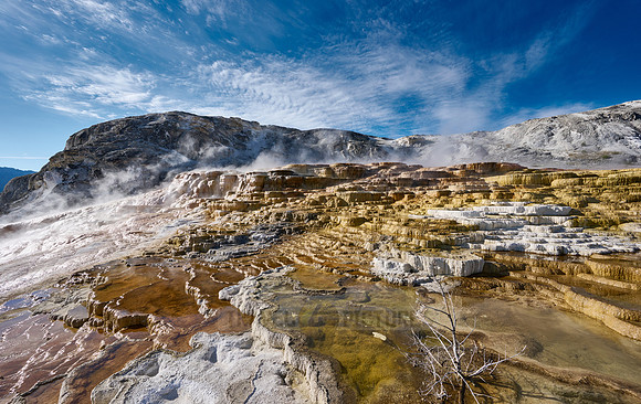Mound Spring and Jupiter Terrace, Mammoth Hot Springs, Yellowstone National Park