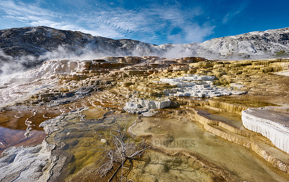 Mound Spring and Jupiter Terrace, Mammoth Hot Springs, Yellowstone National Park