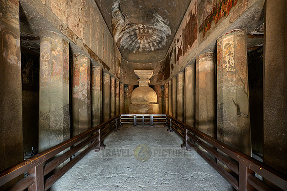 Ajanta caves, interior shot of Cave No. 9