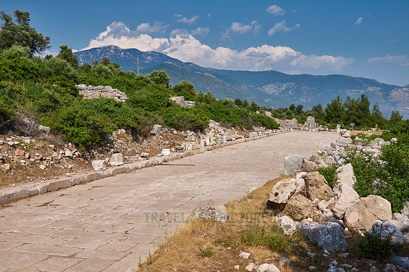 Decumanus or east-west collonnaded street in Xanthos
